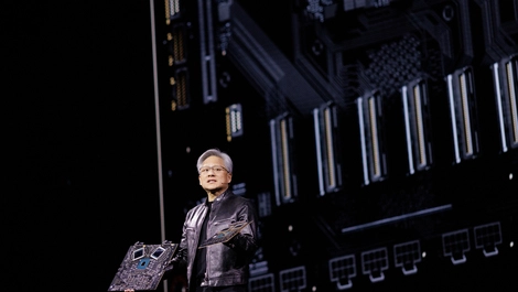 Nvidia ceo jensen huang presents gb200 grace blackwell superchips 2