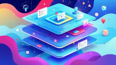 Abstract digital interfaces layers ai tools masked as saas products concealment complexity