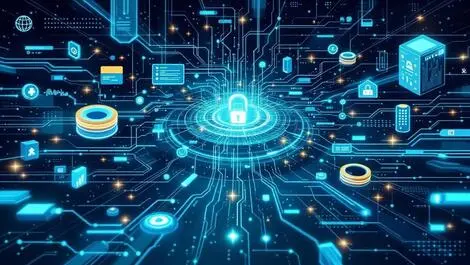 Modern digital illustration intelligent software agent futuristic enterprise it environment