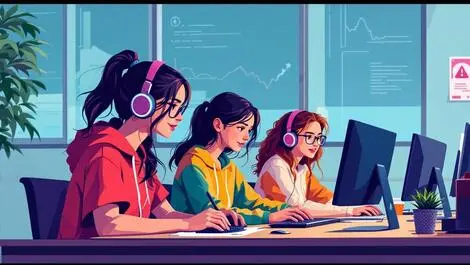 Teenage girls coding in classroom new zealand high school tech education