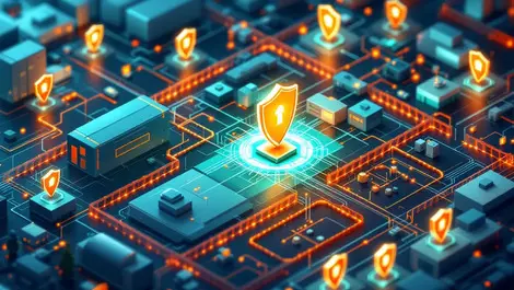 Secure industrial facility iot network cyber defense shields barriers