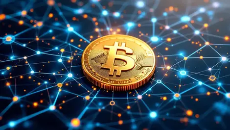 Shining us dollar coin with digital network abstract ai secure online transactions