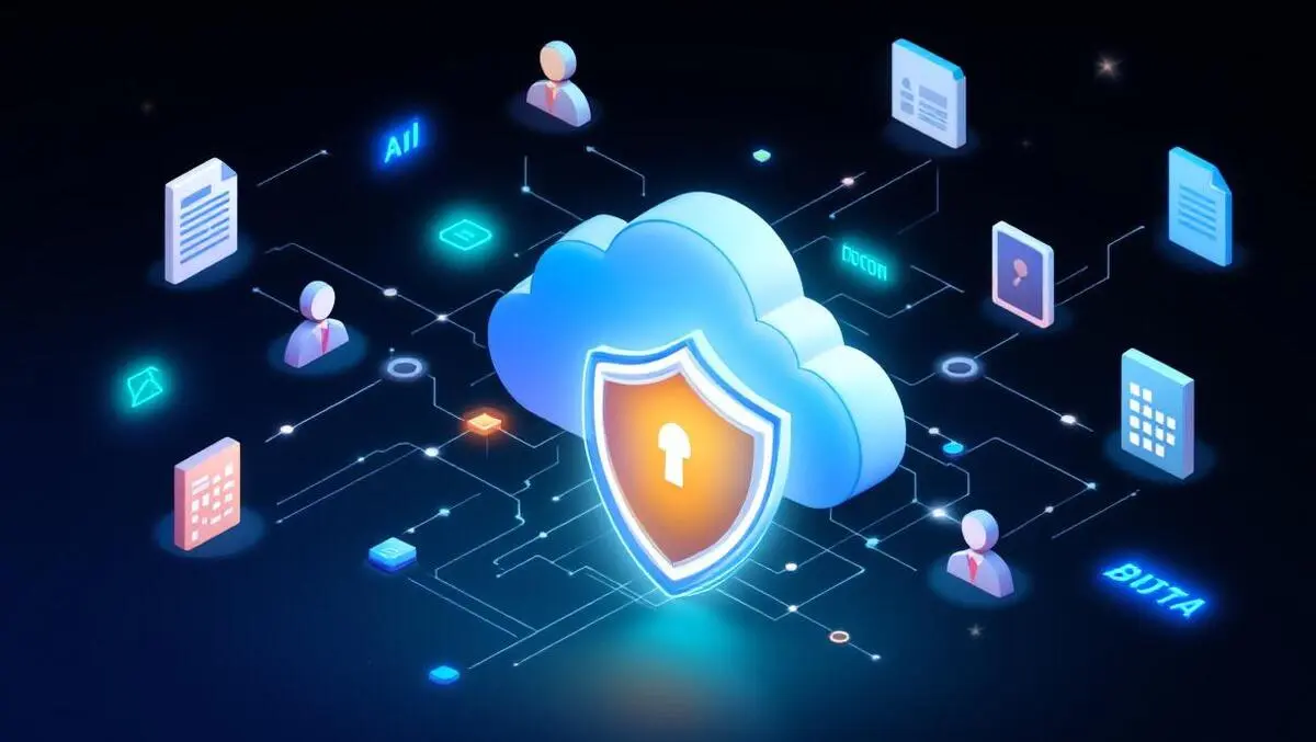 Secure cloud shields interconnected documents data streams safe ai management