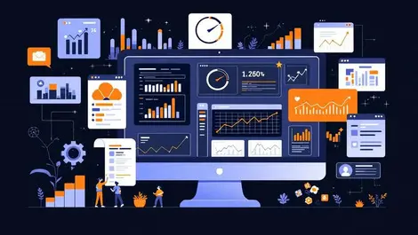 Computer screen performance dashboards graphs charts user experience monitoring