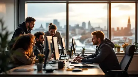 Uk scotland training room apprentices with mentor collaborative learning