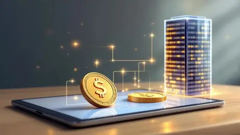 Tablet stablecoin premium flow between insurer and fintech office